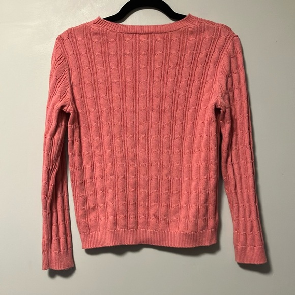 Kate Hill Pink Crew Neck Sweater Cable Knit - Picture 5 of 5